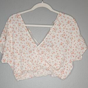 Forever 21 floral cross front crop